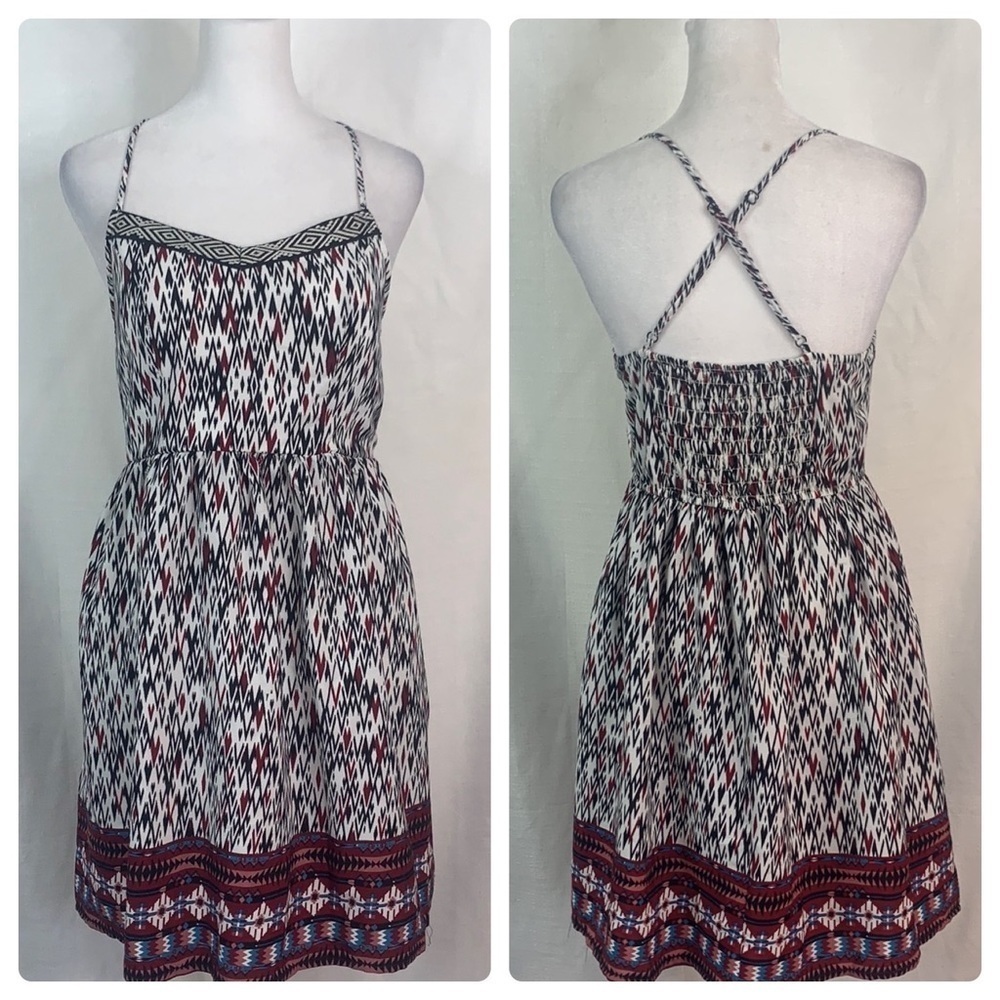 Three Hearts Tribal Print Fit and Flare Dress